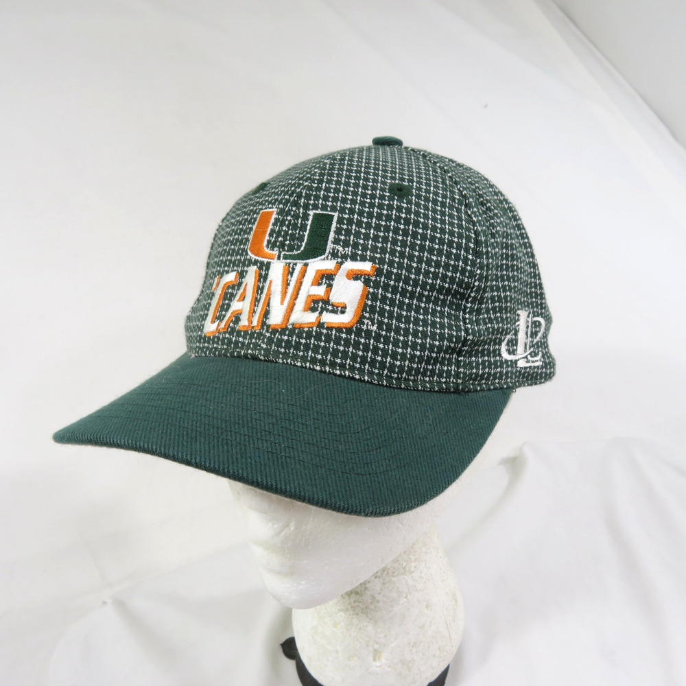Miami Hurricanes Hat Logo Athletic Green Orange White Cap 1990s Canes Vintage